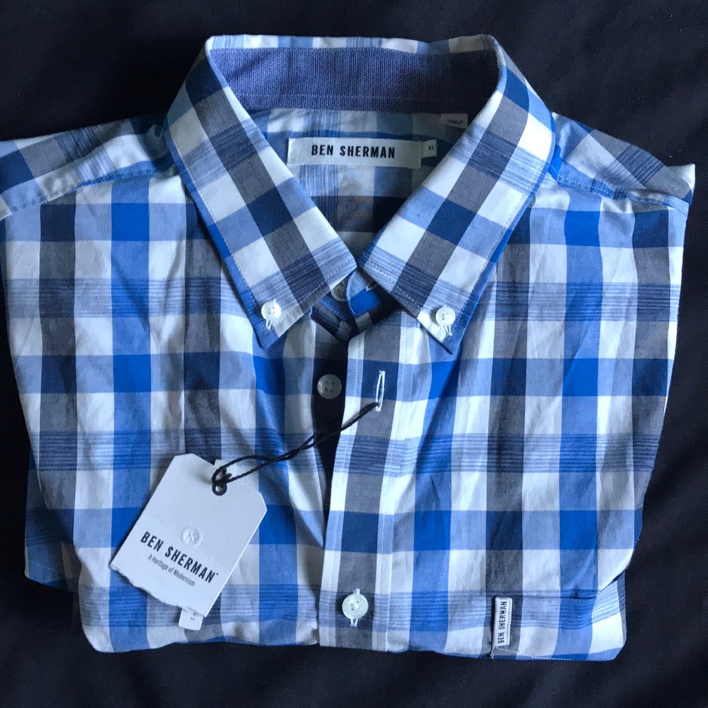 Blue plaid button down